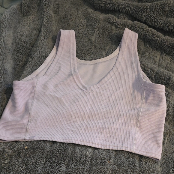 Lavender Ribbed Women's Crop Top - Picture 1 of 6